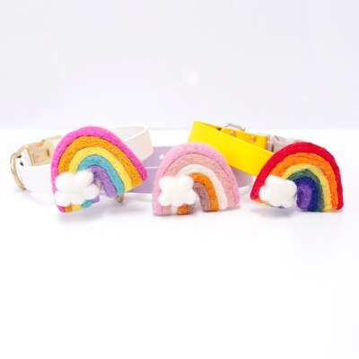 Dog Collar Rainbow | Felt Rainbow Dog Collar Accessory | Pride Pup | 4 Colors | St Patricks Day - image1